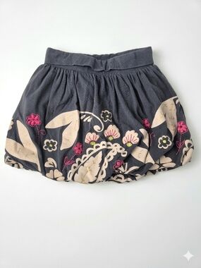Genuine Kids OshKosh Floral Bubble Skirt 4T Gray Pink 2010